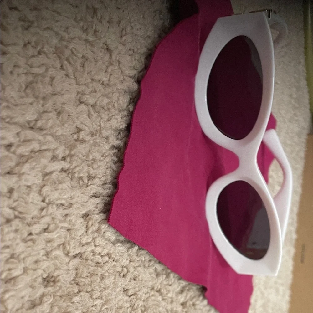 Miu Miu White Sunglasses with Gold Details